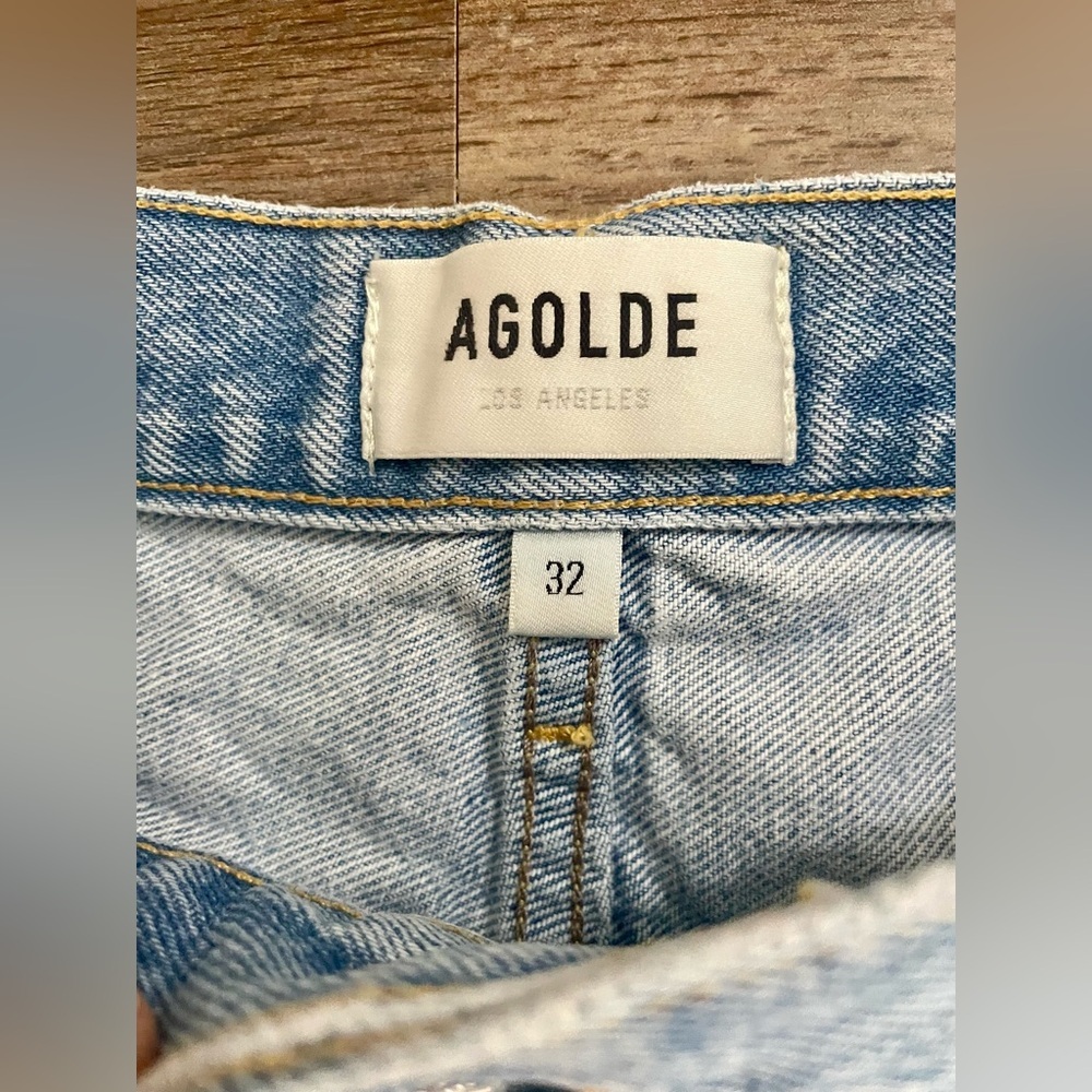 Agolde Shorts Women's 32 Blue Distressed Daisy Dukes Jorts Jean Denim Boho - Picture 4 of 7